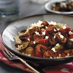 Mediterranean Beef with Mixed Olives & Feta